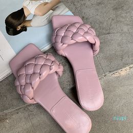 2022 Women's Sandals Slides Square Toe Sandals Women's Summer Shoes Women's Slippers Shoes For Women Flat Sandals