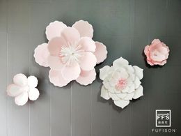 Party Decoration 4pcs Paper Flowers DIY Backdrop Wedding Kids Birthday Home Room Decor Baby Shower Bachelorette