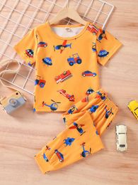 Toddler Boys All Over Car Print PJ Set SHE01