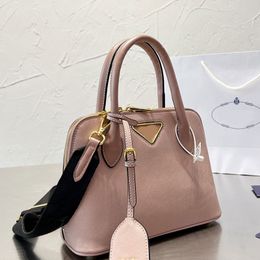 Shell Saffiano Totes Bag Triangle Crossbody Bags Women Handbag Purse Large Capacity Double Zipper Hardware Genuine Leather Fashion Letters Detachable Strap