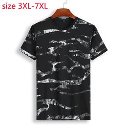 Men's T-Shirts Arrival Fashion Summer Super Large Short Sleeve Loose Men Casual O-neck Print Knitted Comfortable Plus Size 3XL-6XL7XLMen's