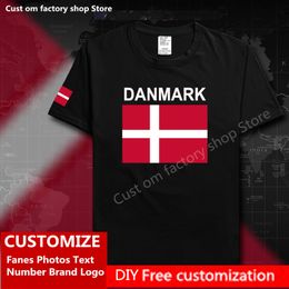 Denmark Danish T shirt Custom Jersey Fans DIY Name Number Brand Tshirt High Street Fashion Hip Hop Loose Casual T shirt DK 220616