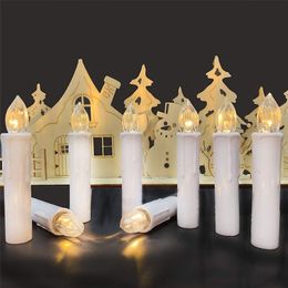 Years/Christmas LED Candles Light Flameless Remote for Home Dinner Party Christmas Tree Decoration Lamp 220510