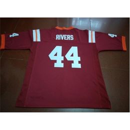 Chen37 Goodjob Men Youth women Virginia Tech Hokies Dylan Rivers #44 Football Jersey size s-5XL or custom any name or number jersey