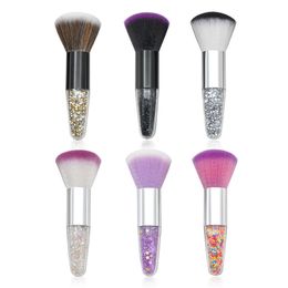 Crystal Quicksand Handle Powder Blush Brush Professional Make Up Brush New Large Cosmetic Face Cont Cosmetic Face Make Up Tools