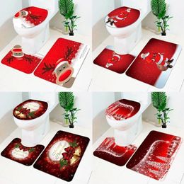 QIFU Christmas Bathroom Toilet Mat Navidad Merry Christmas Decor for Home Noel Cristmas Ornaments Xmas Gifts Year 201203