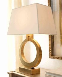 High Quality Modern Luxury Table Lamp Villa Golden Dining Table Decoration Table Lamp Nordic Retro Bedroom Bedside LED Light H220423