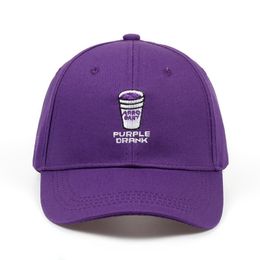 brand adult adjustable baseball cap men and women fashion hip-hop letter PURPLE DRANK embroidery black hat 220513