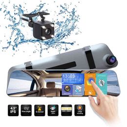 Car Dvr Mirror Video Recorder P Touch Screen Dashcam Dual Lens Streaming Driving Recorder Rear View Camera Dash Cam Inch J220601