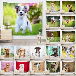Cute Dogs And Cats Series Wall Hanging Wall Rugs Wall Cloth Mat Background Blanket Home Decoration J220804