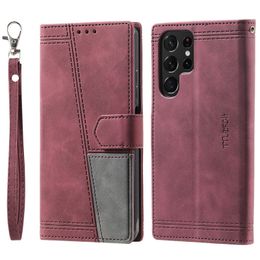 Unique Contrast Colour Hybrid Leather Wallet Cases For Iphone 15 14 13 Pro MAX 12 11 XR XS X 8 7 SE 2022 6 Credit ID Slot Cash Pocket Holder Hit Flip Cover Men PU Pouch Strap