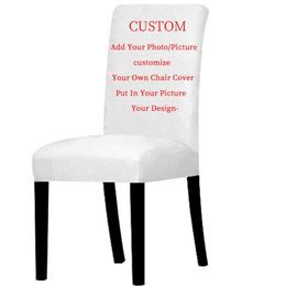 DIY Design Picture Print Custom Chair Cover Personal Life Pos Customise Gift Home Back for Wedding Dining Office 220607