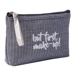 Cosmetic Bags & Cases Fashion Small Bag Stripe Makeup Case Zipper Lipstick Make Up Women Travel Beauty Wash Organiser Toiletry