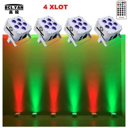 4pcs/lot RGBWAUV 6 IN 1 battery wireless dmx led par light with IR Control for wedding decor