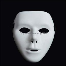Party Masks Festive Supplies Home Garden Halloween Mask Fashion Cosplay Adt Fl Face White Grie Stree Dhztu