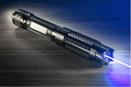 Powerful 450nm 1000000m 5in1 Strong power military blue laser pointer Flashlight Camping and mountaineering equipment with 5 star caps