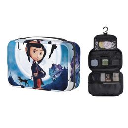 Cosmetic Bags & Cases Fashion Coraline Other Mother Spooky Film Travel Toiletry Bag For Women Hanging Makeup Dopp KitCosmetic