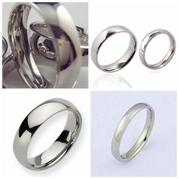 indian steel UK - whole 50Pcs 4 6 8 mm ARC silver Simple Mirro band stainless steel rings jewelry finger ring wedding couples ring343W