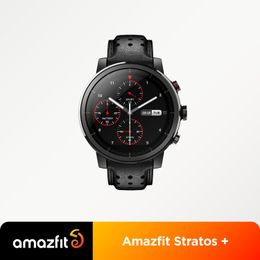 Original Amazfit Stratos Flagship Smart Watch Genuie Leather Strap Gift Box Sapphire Glass Flourorubber Stra for Android Phone