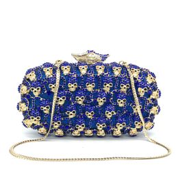 Evening Bags Design Skull Clutch Brand Designer Women Purse Soiree Pochette Rhinestones Crystal Party BagsEvening