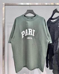 Luxury Brand Bale High Quality Oversize nc T-shirts ia 22ss Summer Tee Letter Printed Crack Couple Paris Unisex O Neck T-Shirt