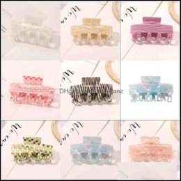 Clamps Hair Jewelry Fashion Accessories Hairpin Acetate Claw Jaw Clips Frosting Hairs Holder Plastic Headdress Girl Back Of The Head Mature