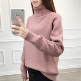 Women's Sweaters Cashmere Sweater Women Turtleneck Knitted Winter For Warm White Black Pullovers Female ZZ635Women's