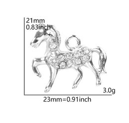 20PC/lot 20x20mm Gold Silver Color Horse Pendant Charms DIY Hang Accessory Fit For Floating Dangle Locket Jewelrys