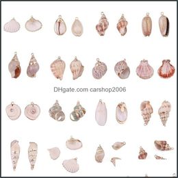 Charms Jewellery Findings Components 15 Styles Natural Shell Tiny Conch Cowrie Sea Shells Pendant For Diy Making Necklace Bracelet 1957 Q2 D