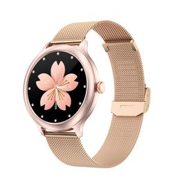 Super Slim Fashion Women Smart Watch 2022 Full Touch Round Screen Smartwatch for Woman Heart Rate Monitor For Multi-Sports Modes Fitness Bracelet Android and IOS