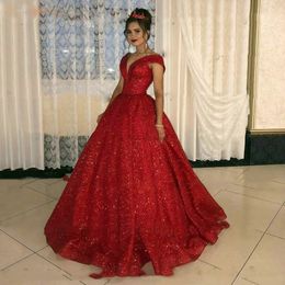 Red Evening Dresses 2022 A Line Reflective Prom Long Formal Party Gowns Custom Made Robe De Soiree