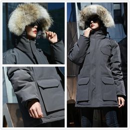 Ingrosso Womens Winter Outdoor Leisure Sports Down Down Duck Duck Offroed Parker Collar in pelle Long Leather Cappell