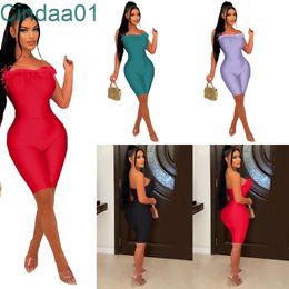 2022 Women Designer Clothing Casual Body Pants Feathered Jumpsuits Solid Colors Sexy Suspender Bodysuit S-XXL