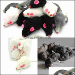 Real Rabbit Fur Mouse For Cat Toys With Sound High Quality 1Pc Mix Color Drop Delivery 2021 Supplies Pet Home Garden Wzwyq