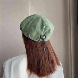 Korean Original Japanese Spring Summer Cotton Beret Hat Female In Tij Spring And Summer Casual Cotton Painter Hat Male J220722