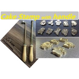 700 Cake Baking stamp Handle 8mm Burning Mold Stamp on Cake Cookie SweetsIron Brass Mold Burning HandleCustom Design 220611