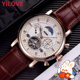 Automatic Mechanics Mens 43mm Watch Luxury Mission Designer Gift Clock Genuine Leather Classic Montre De Luxe Waterproof Diamonds Multi-function Wristwatches
