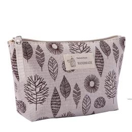 Cosmetic Bags Cotton Linen Makeup Bag Travel Phone Pouch Women Coin Clutch Sundries Storage Bags Korea Trend Plaid Animal