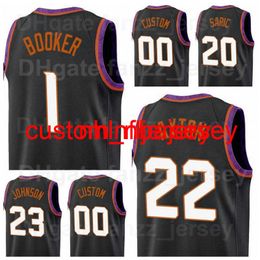 Devin Booker Jersey 1 DeAndre Ayton 22 Mikal Bridges 25 Chris Paul 3 Cameron Johnson 23 Jae Crowder 99 Black