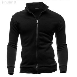 Mrmt 2022 Brand New Men No Hoodies Sweatshirts Zipper Stand Collar Men Sweatshirts For Man No Hooded Sweater Man sweater L220730