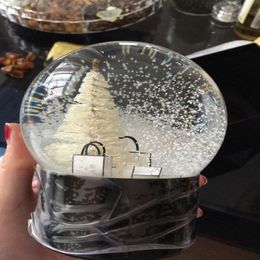 ball with snow inside UK - Fashion Design Snow Globe with Christmas Tree Inside Car Decoration Crystal Ball Special Novelty Gift2530