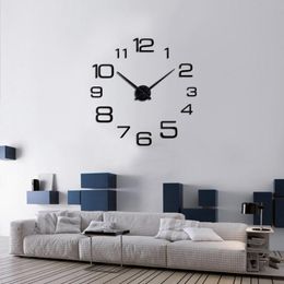Wall Clocks Modern Large Clock 3d Mirror Sticker Unique Big Number Watch Diy Decor Art Decal Home #25