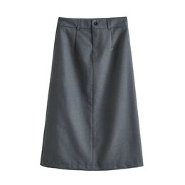 New fashion women's blazer skirt high waist a-line OL office lady midi long back vent jag suit skirt SMLXL