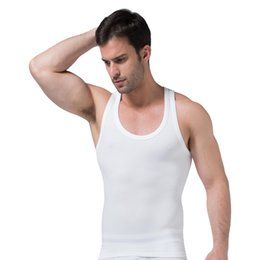 -Männer Body Shaper Taille Bauchweste Gebundene Nahtlose Schweißabsorbierende Sport Korsett Tank Top Workout Shirt