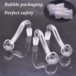 Cheapest Bent Glass Oil Burner Pipe 10mm 14mm 18mm Male Female Joint Oil Nail Adapter for Dab Rig Bong Hookah Accessories