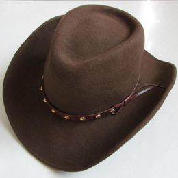 Berets Brand 100% Wool Bowler Hat Cowboy Fashion Watherproof Equestrian Cap. Women Party Men's Black Brown Adjust HatBerets Wend22