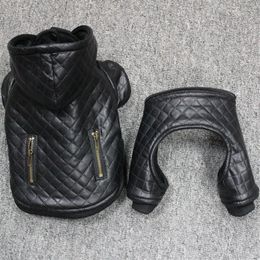 Styles Trade Leather Pet Clothes Winter Detachable TwoPiece Warm Coat And Jacket Apparel Dog Y200328