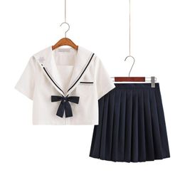 Clothing Sets School Dresses Jk Uniforms Black Sailor Suit With Tie Anime Pleated Skirt Uniform Dress High Girls Students Beige BlackClothin