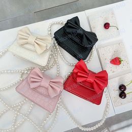 Children's Mini Handbag Cute Bow Crossbody Bags for Girls Coin Pouch Kawaii Kids Pearl Purses and Handbags Baby Wallet