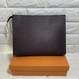 26cm Clutch bags wallet Toiletry Pouch Purses Men Women Leather Handbag Shoulder Bag Wallets Card Holder Chain Key Pouchs N475422504